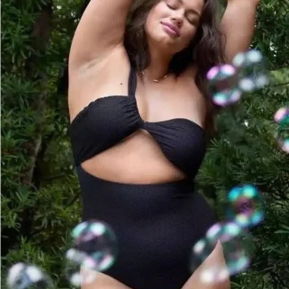 Aerie Black Textured Kids One Piece